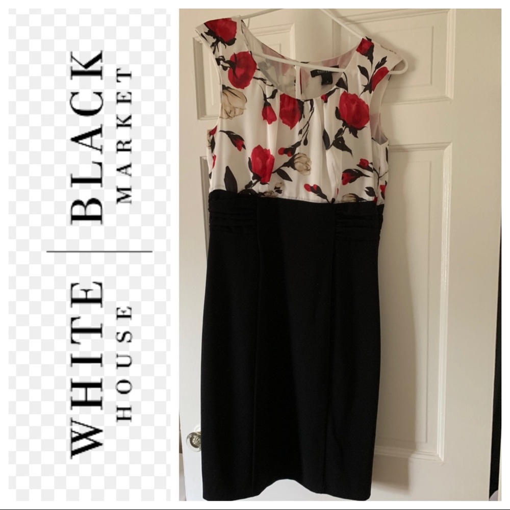 White House black market partially floral dress